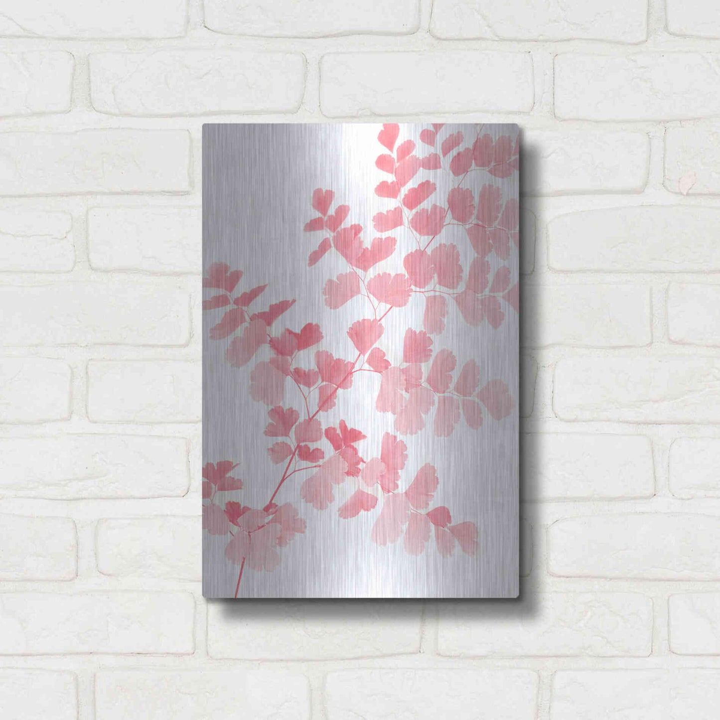 Luxe Metal Art 'Pink Maidenhair' by Lexie Greer,12x16