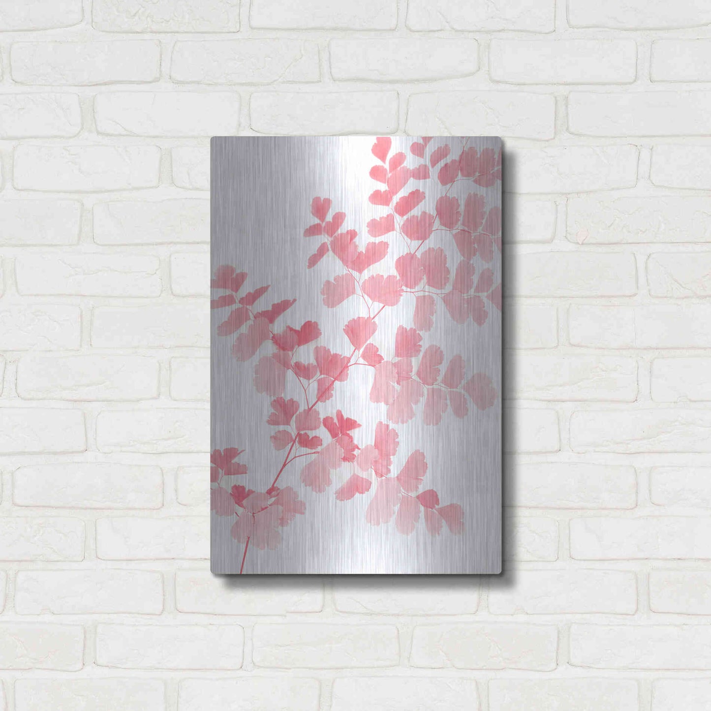 Luxe Metal Art 'Pink Maidenhair' by Lexie Greer,16x24