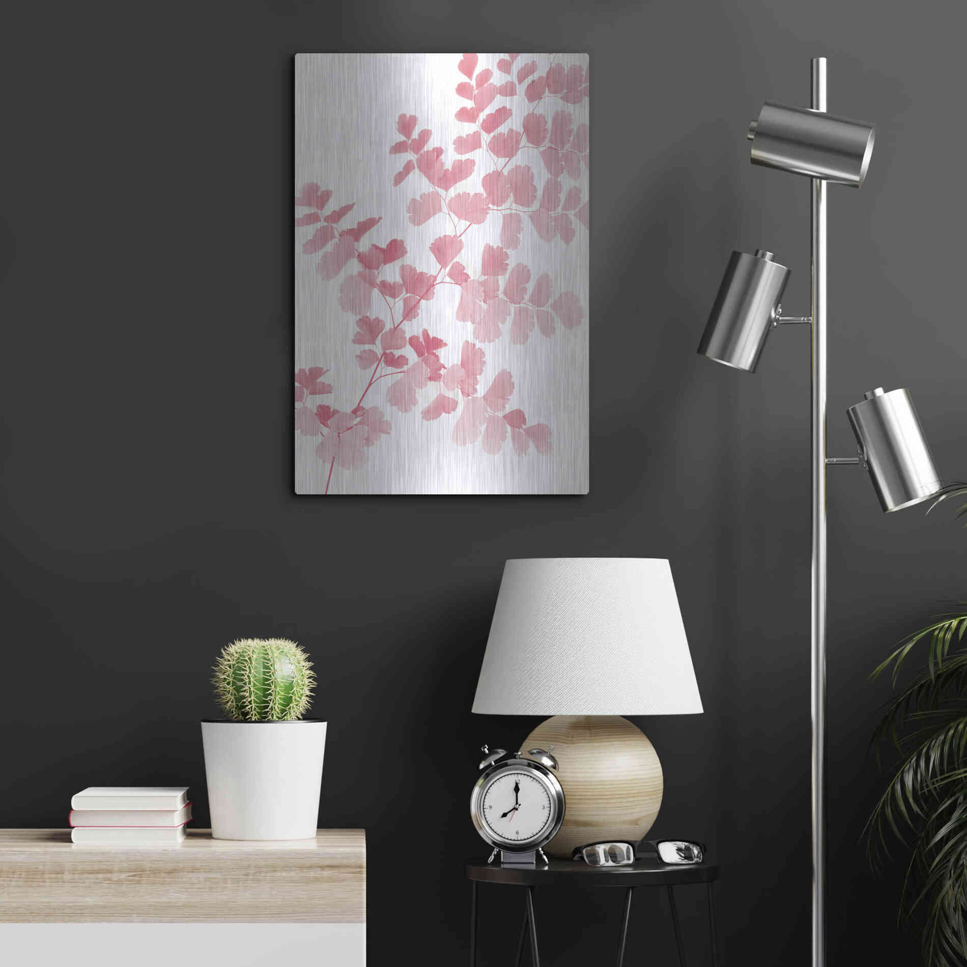 Luxe Metal Art 'Pink Maidenhair' by Lexie Greer,16x24