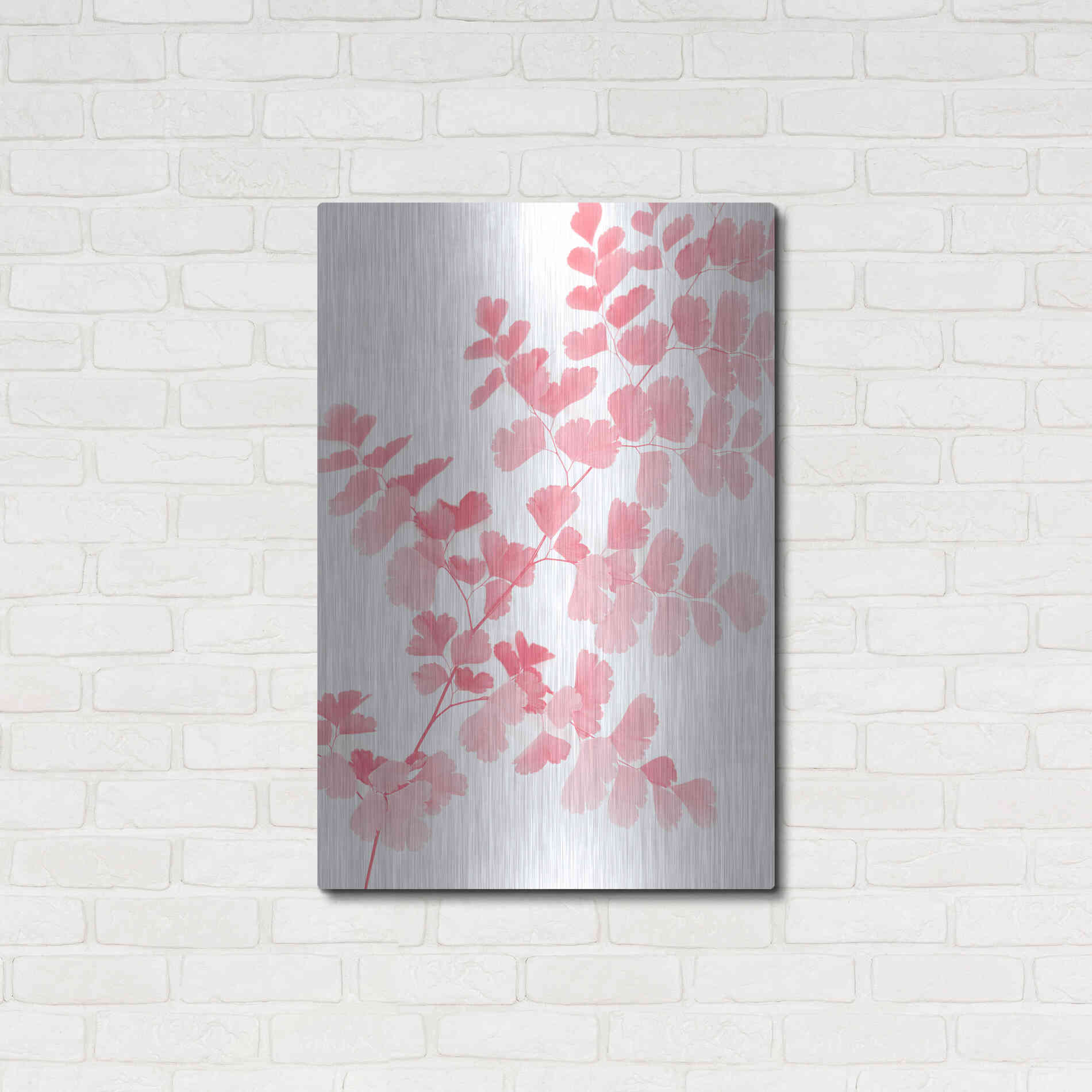 Luxe Metal Art 'Pink Maidenhair' by Lexie Greer,24x36