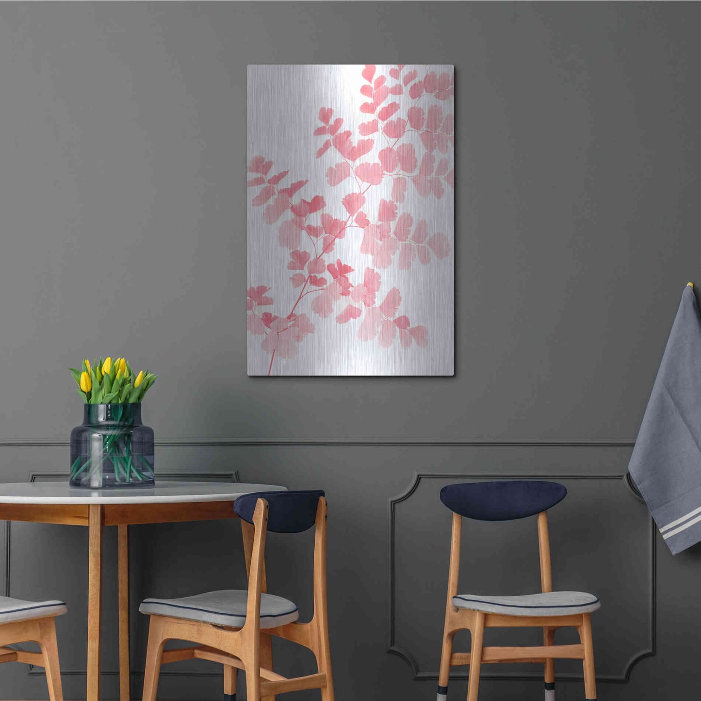 Luxe Metal Art 'Pink Maidenhair' by Lexie Greer,24x36