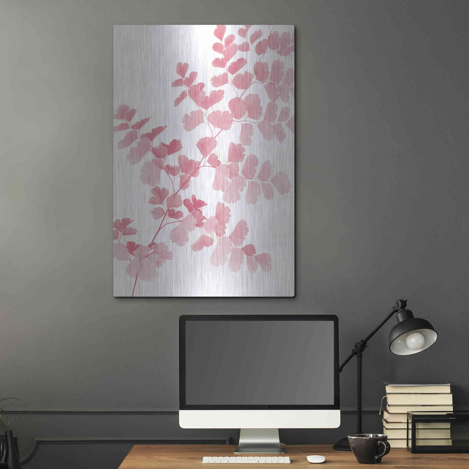 Luxe Metal Art 'Pink Maidenhair' by Lexie Greer,24x36