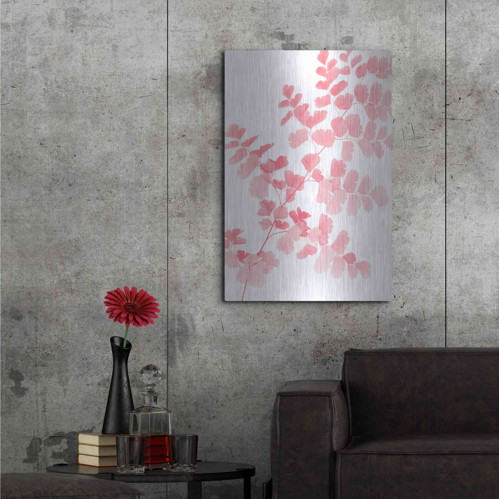 Luxe Metal Art 'Pink Maidenhair' by Lexie Greer,24x36