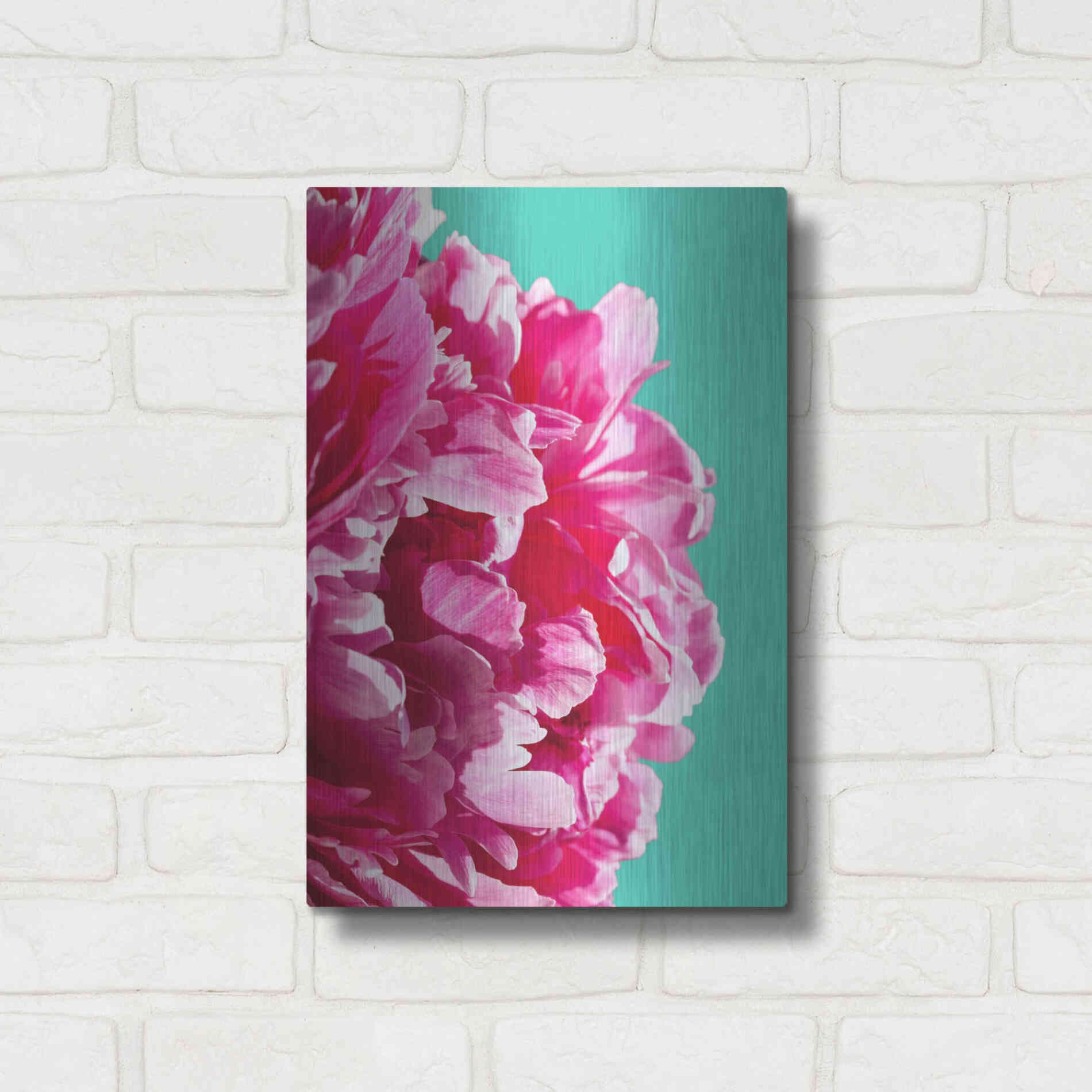 Luxe Metal Art 'Pink Peony' by Lexie Greer,12x16