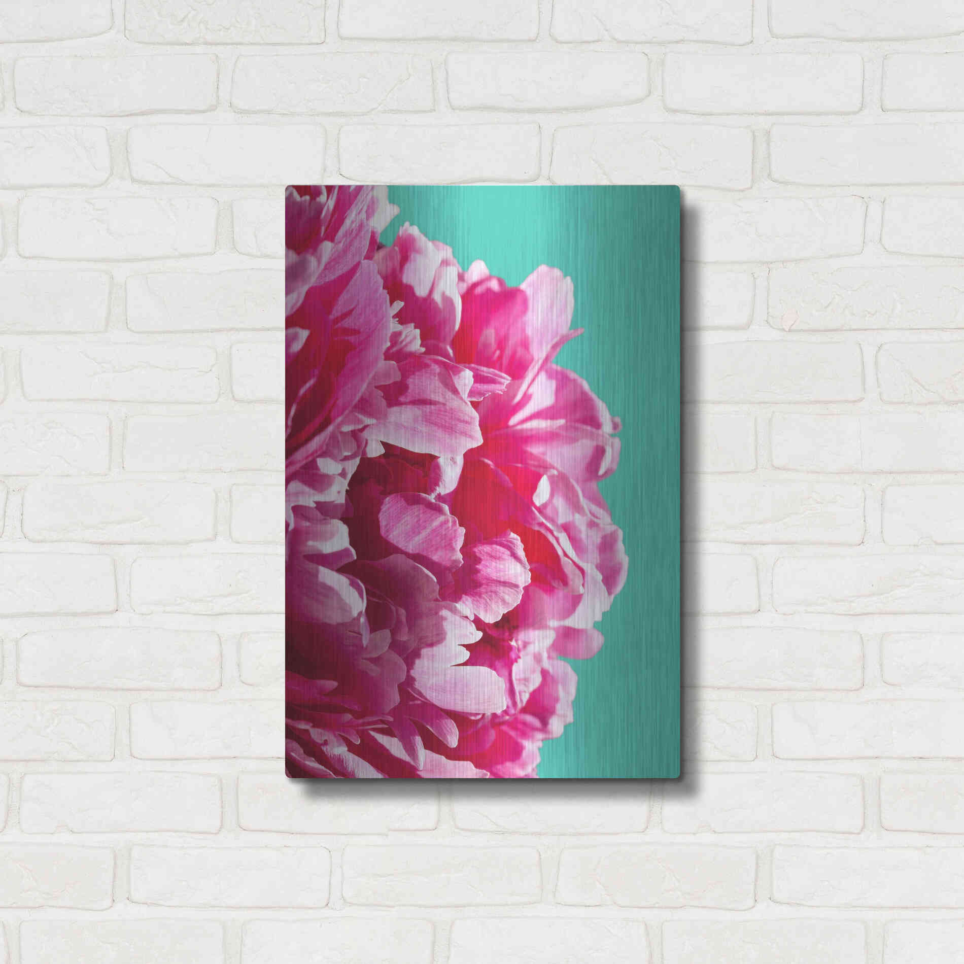 Luxe Metal Art 'Pink Peony' by Lexie Greer,16x24