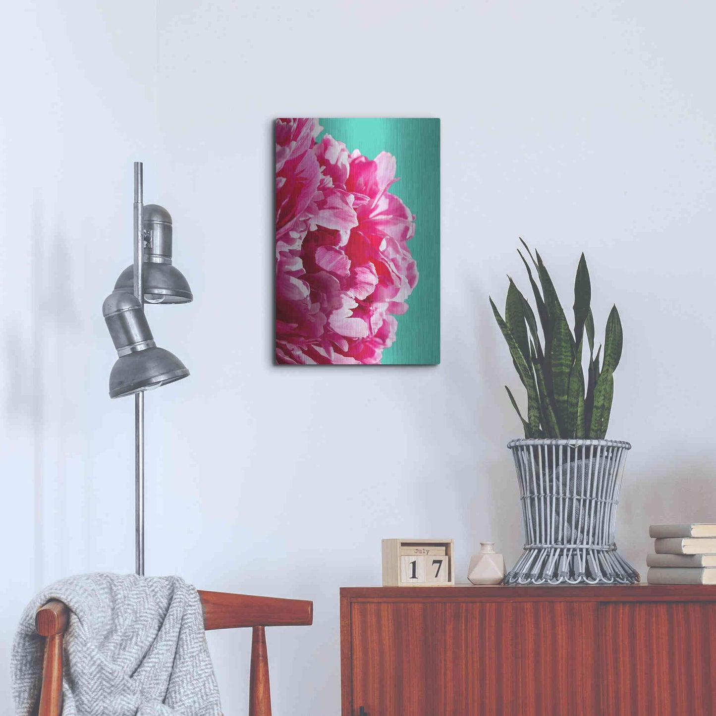 Luxe Metal Art 'Pink Peony' by Lexie Greer,16x24