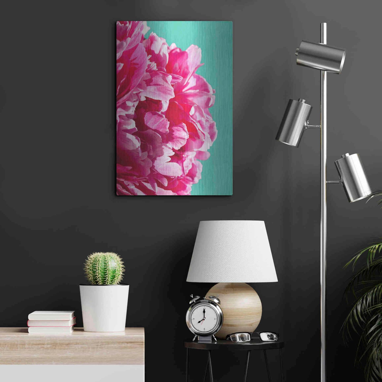 Luxe Metal Art 'Pink Peony' by Lexie Greer,16x24