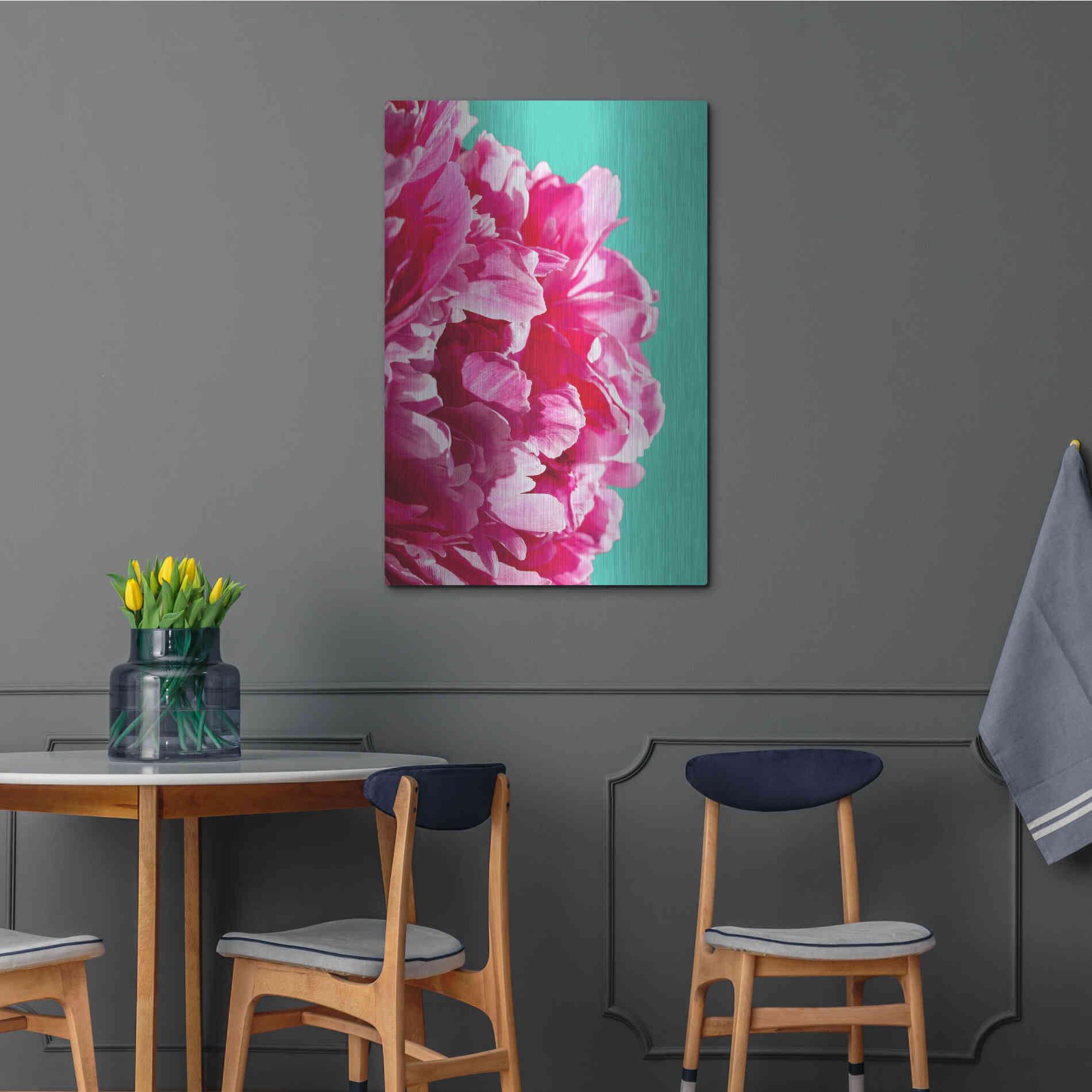 Luxe Metal Art 'Pink Peony' by Lexie Greer,24x36