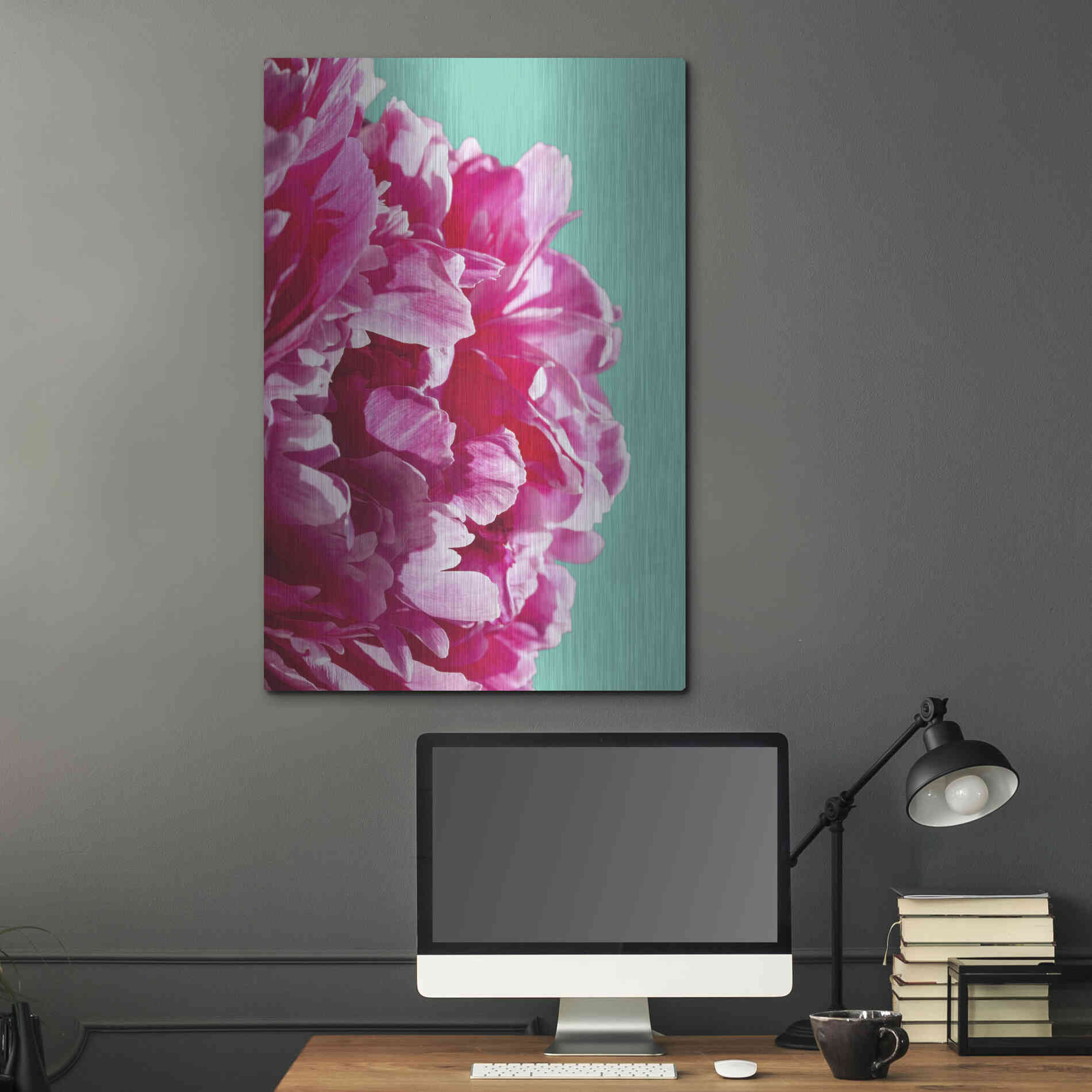 Luxe Metal Art 'Pink Peony' by Lexie Greer,24x36