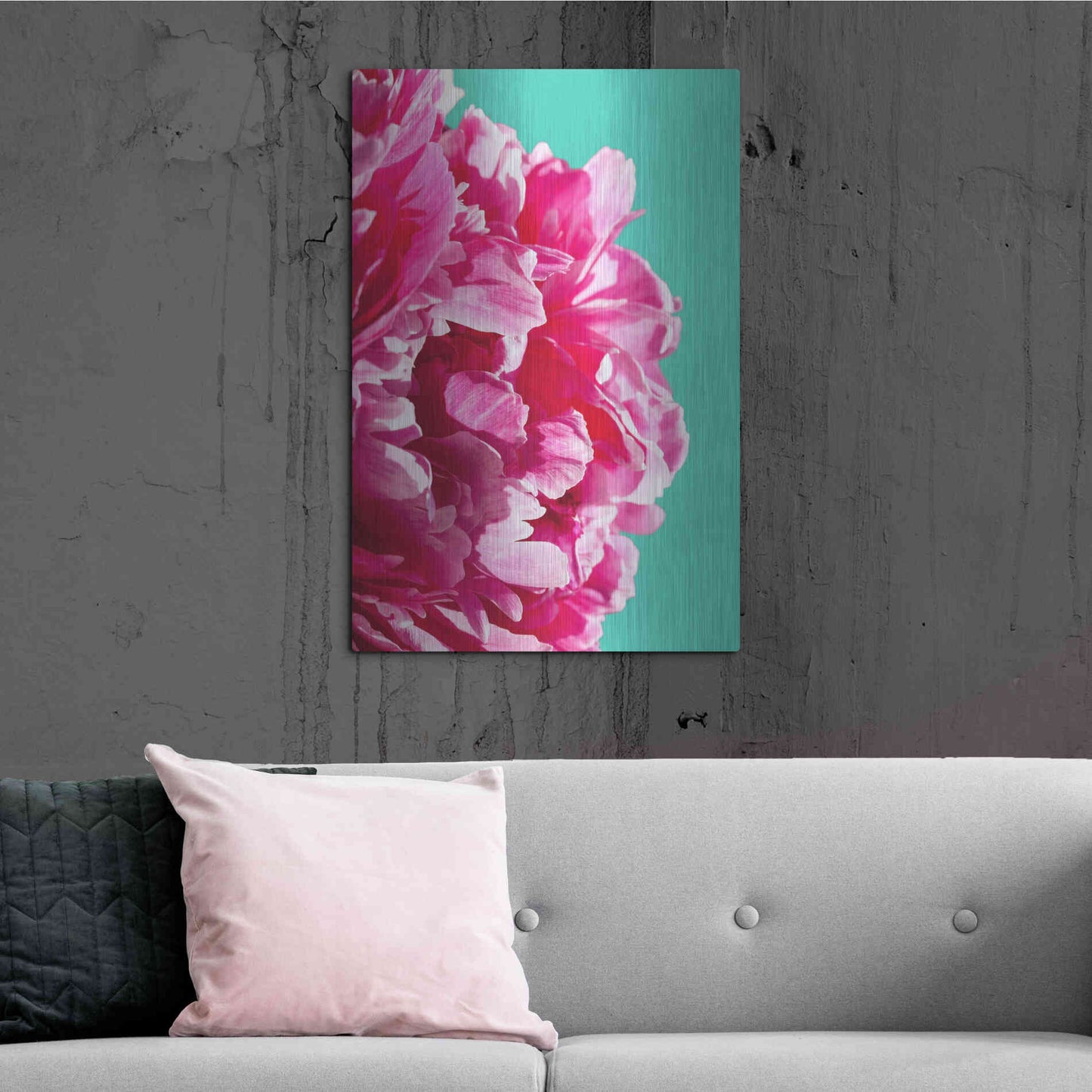 Luxe Metal Art 'Pink Peony' by Lexie Greer,24x36