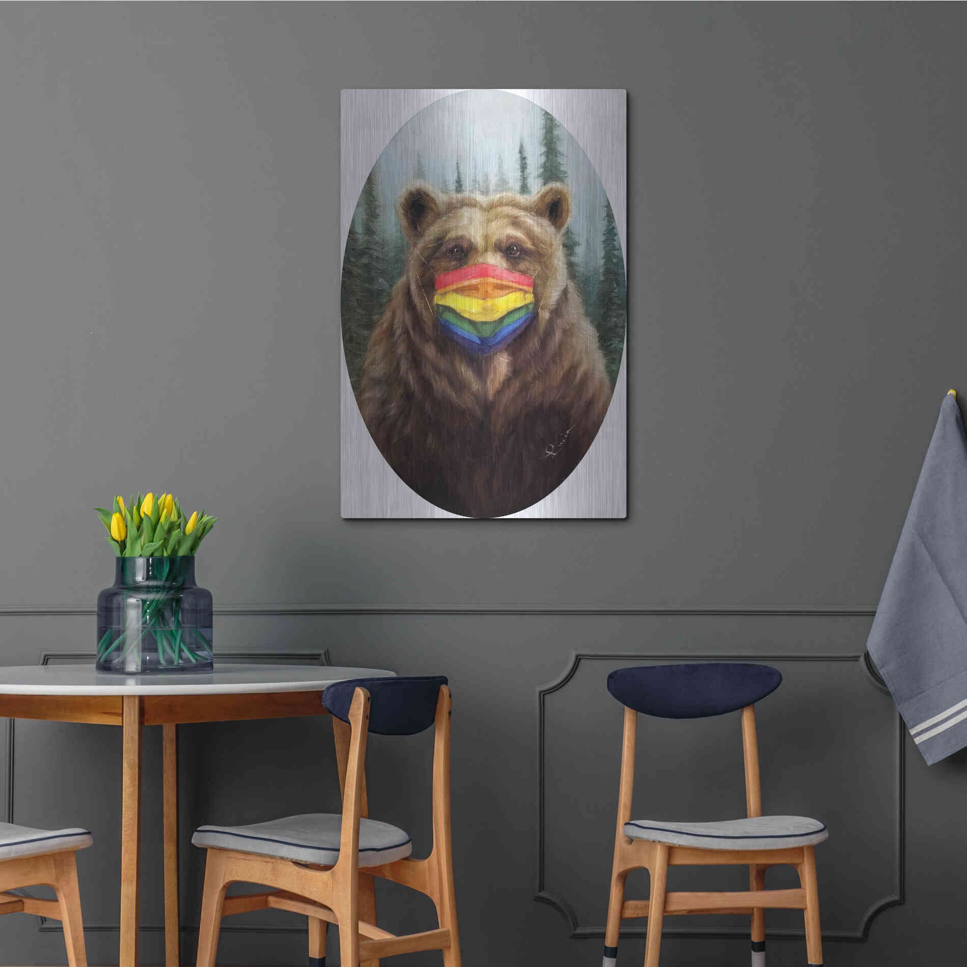 Luxe Metal Art 'Bear Pride' by Lucia Heffernan,24x36