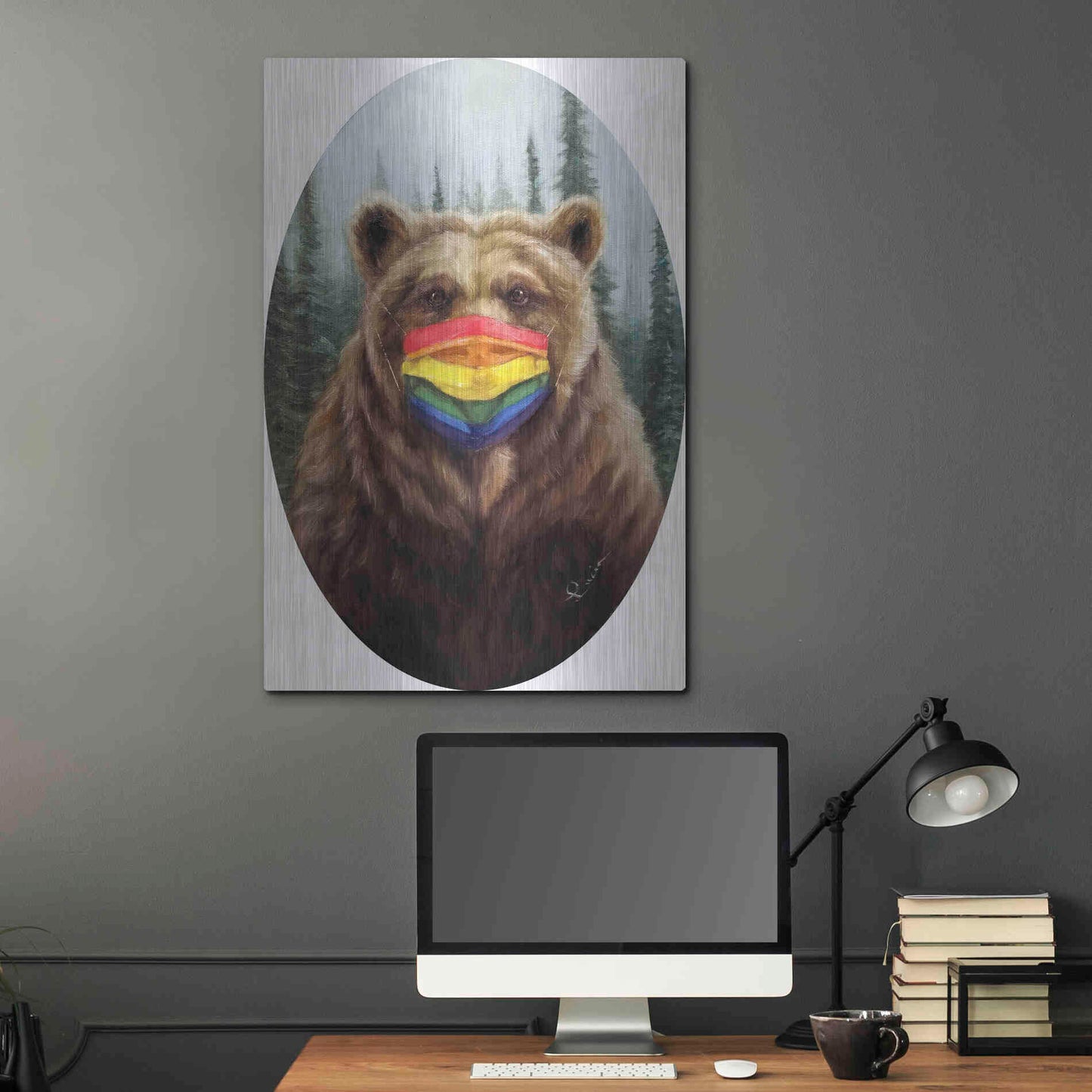 Luxe Metal Art 'Bear Pride' by Lucia Heffernan,24x36