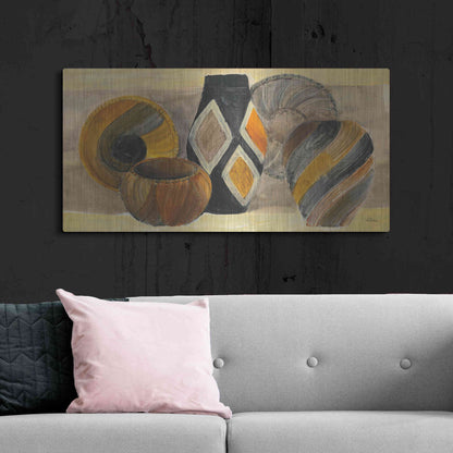 Luxe Metal Art 'Swirling Still Life' by Albena Hristova, Metal Wall Art,48x24