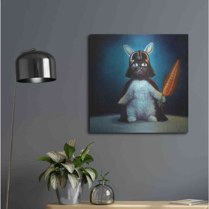 Luxe Metal Art 'Bunny Vader' by Lucia Heffernan,24x24