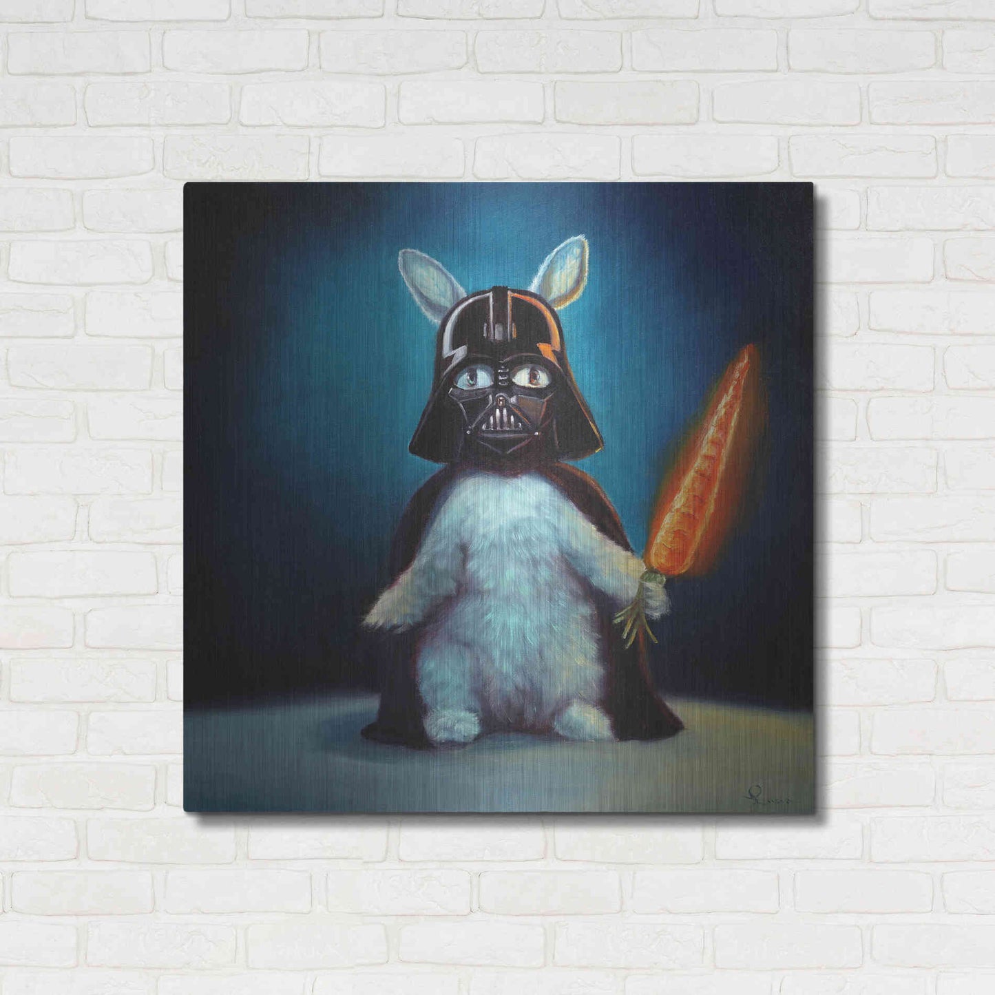 Luxe Metal Art 'Bunny Vader' by Lucia Heffernan,36x36