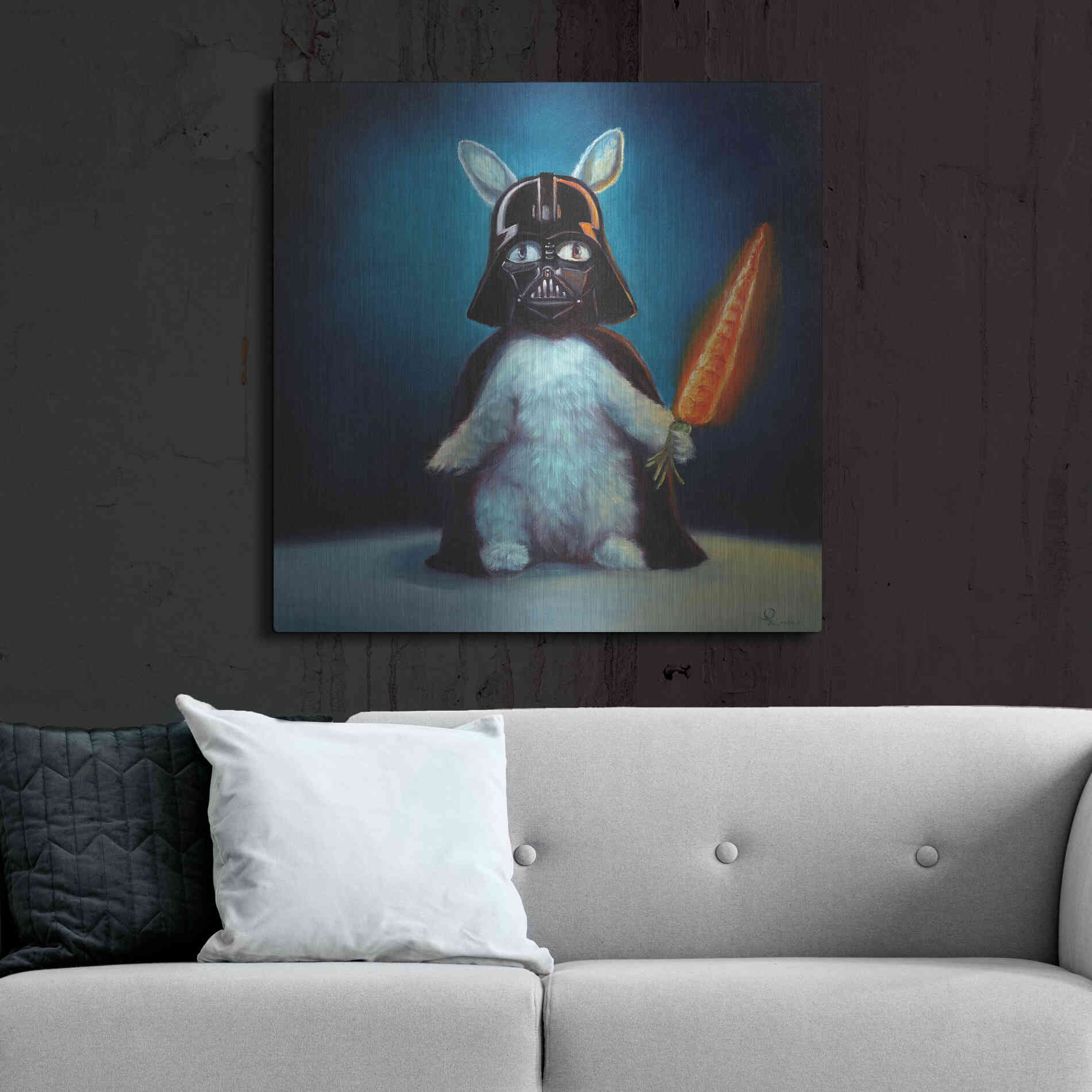 Luxe Metal Art 'Bunny Vader' by Lucia Heffernan,36x36