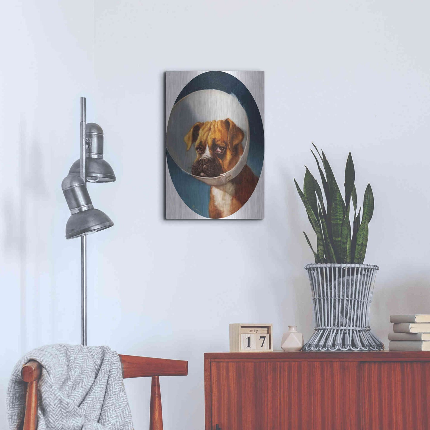 Luxe Metal Art 'Cone of Shame' by Lucia Heffernan,16x24