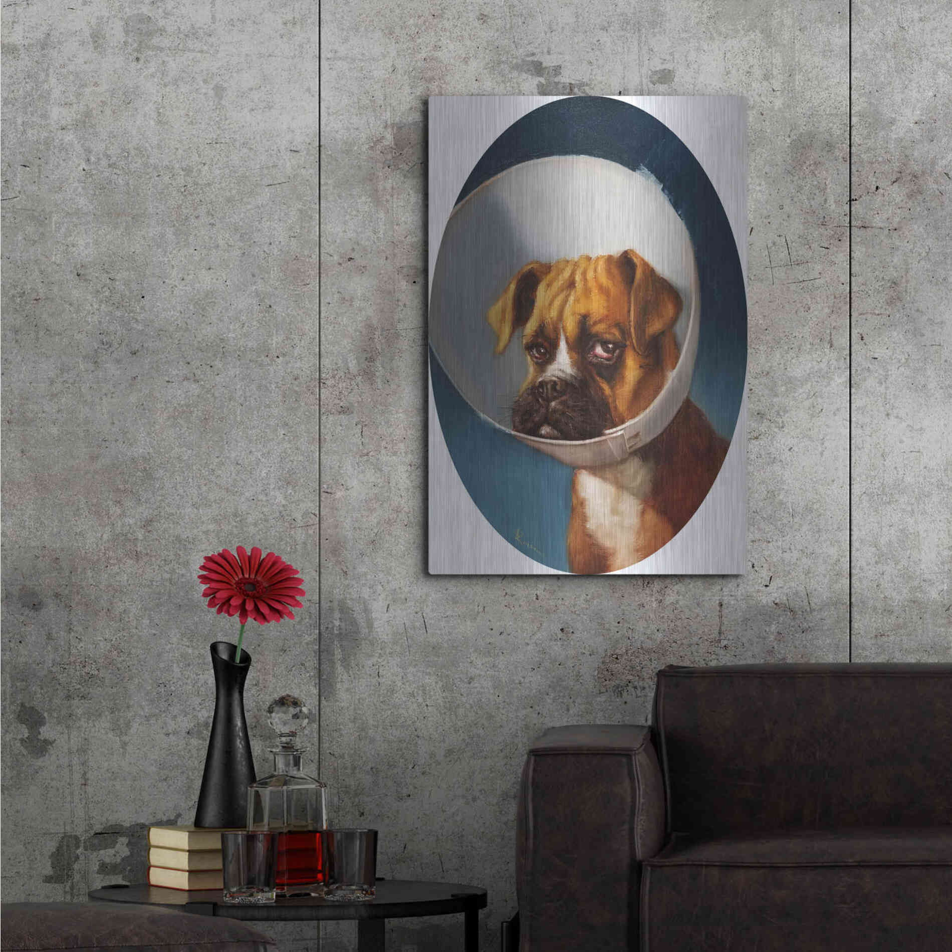 Luxe Metal Art 'Cone of Shame' by Lucia Heffernan,24x36