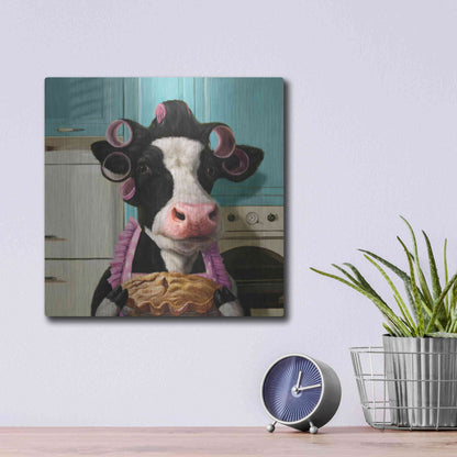 Luxe Metal Art 'Cow Pie' by Lucia Heffernan,12x12