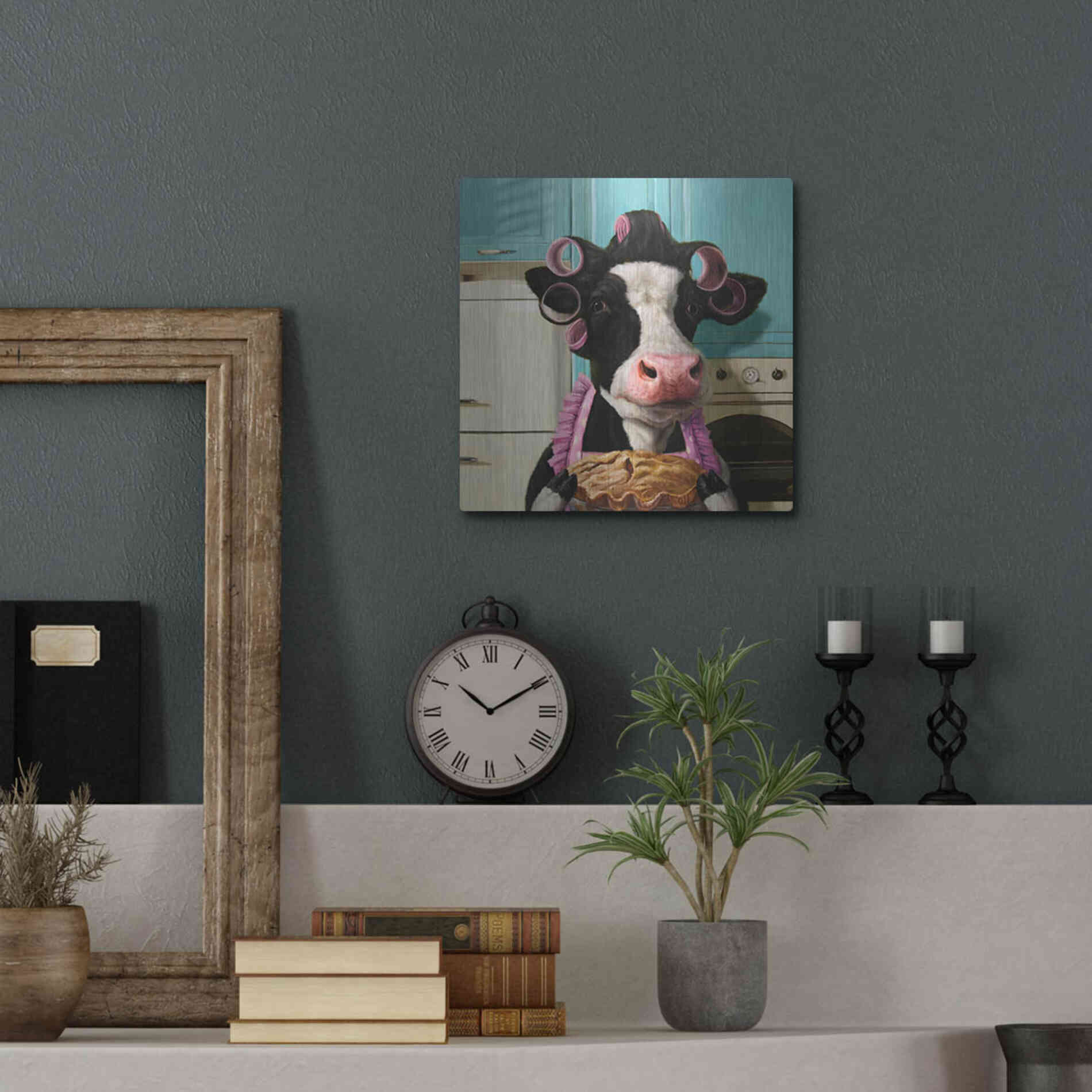 Luxe Metal Art 'Cow Pie' by Lucia Heffernan,12x12