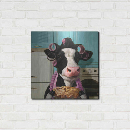 Luxe Metal Art 'Cow Pie' by Lucia Heffernan,24x24