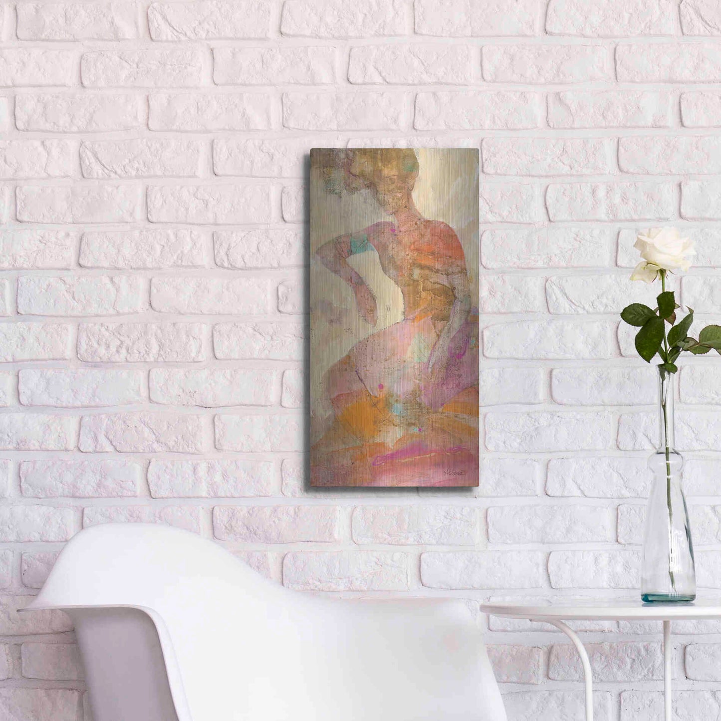 Luxe Metal Art 'Reflection II' by Albena Hristova, Metal Wall Art,12x24