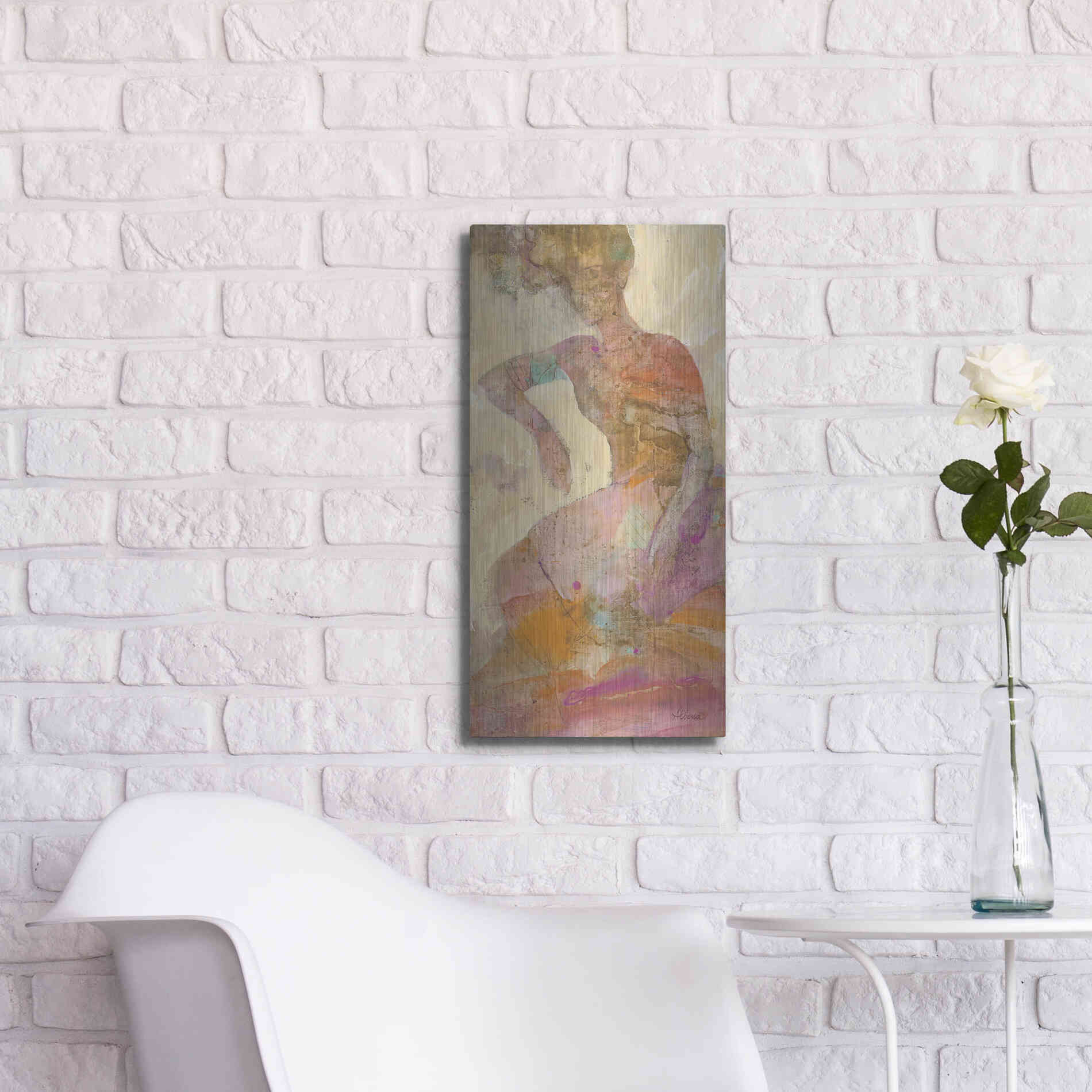 Luxe Metal Art 'Reflection II' by Albena Hristova, Metal Wall Art,12x24