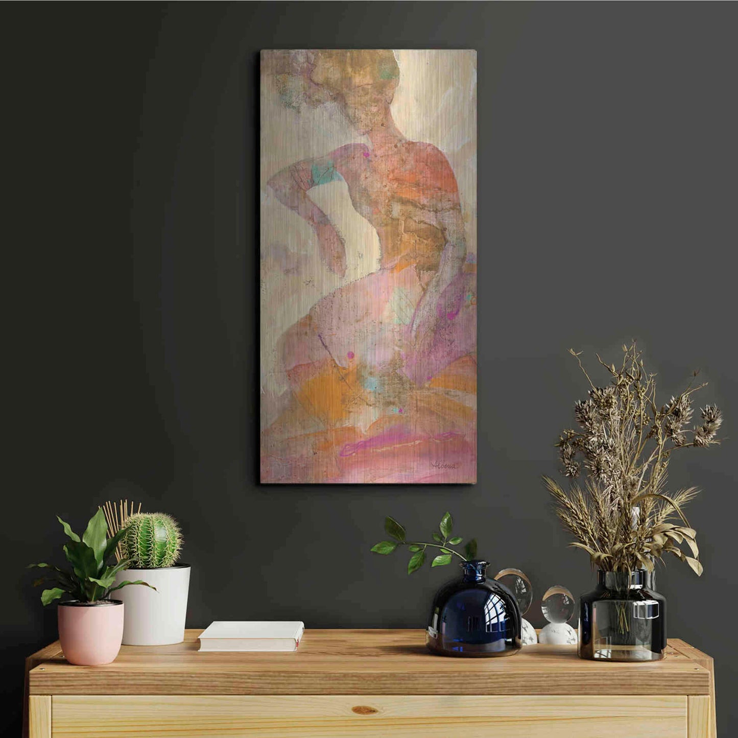 Luxe Metal Art 'Reflection II' by Albena Hristova, Metal Wall Art,12x24