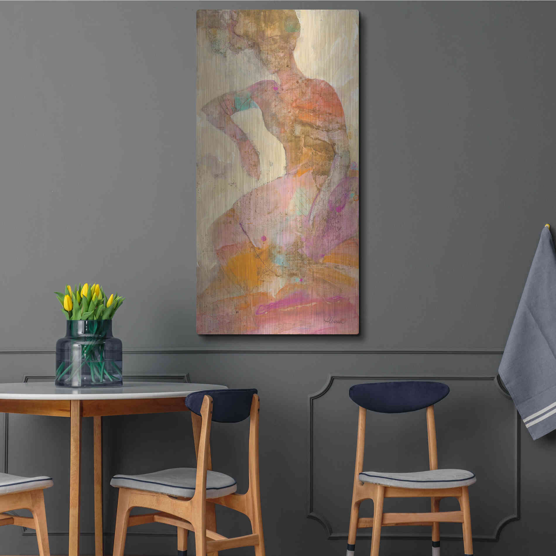 Luxe Metal Art 'Reflection II' by Albena Hristova, Metal Wall Art,24x48