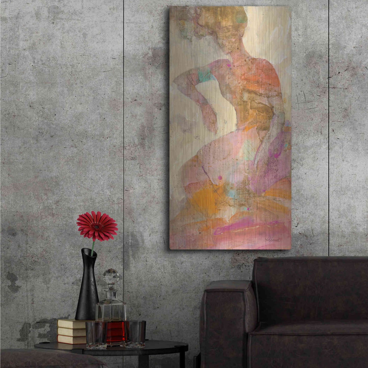Luxe Metal Art 'Reflection II' by Albena Hristova, Metal Wall Art,24x48