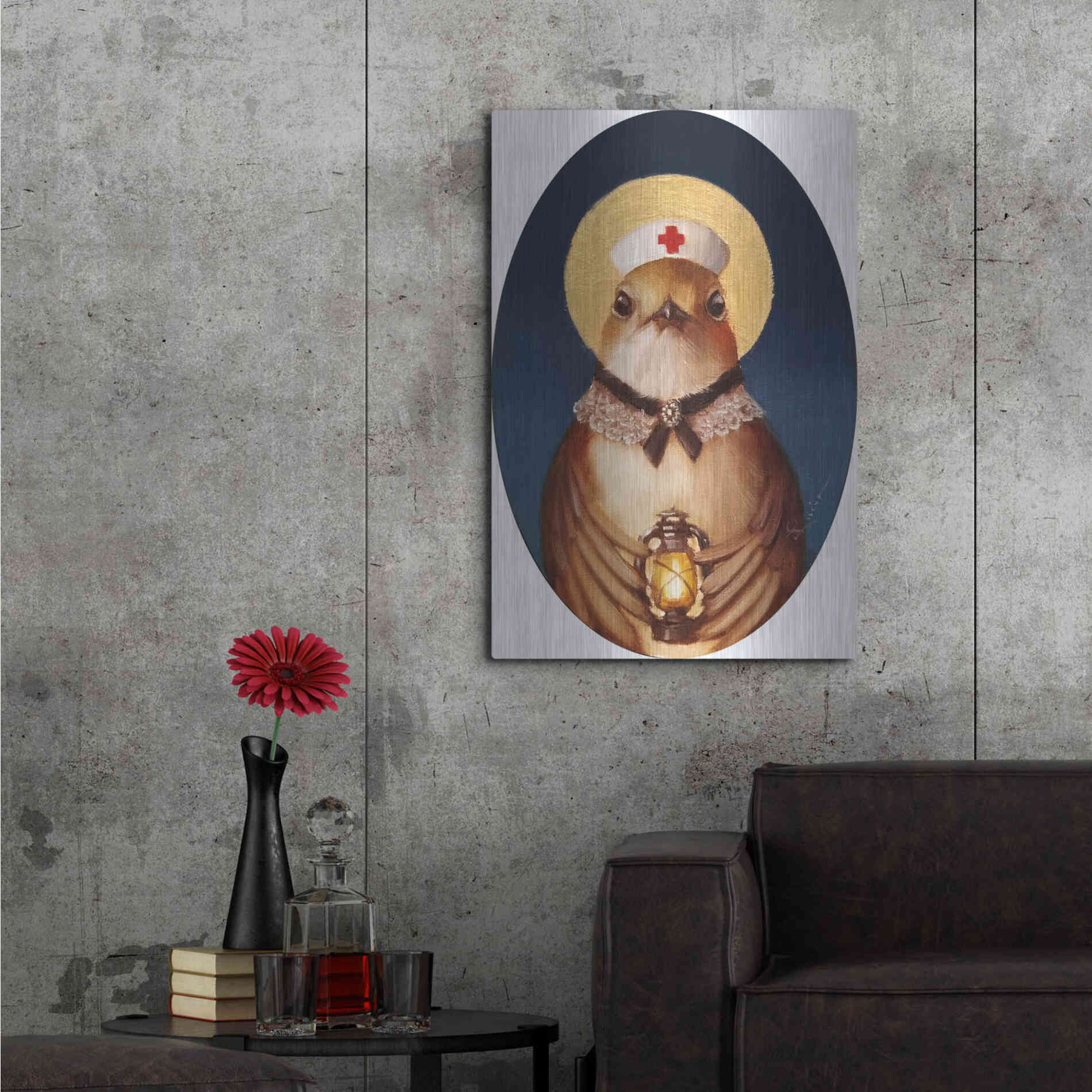 Luxe Metal Art 'Florence Nightingale' by Lucia Heffernan,24x36