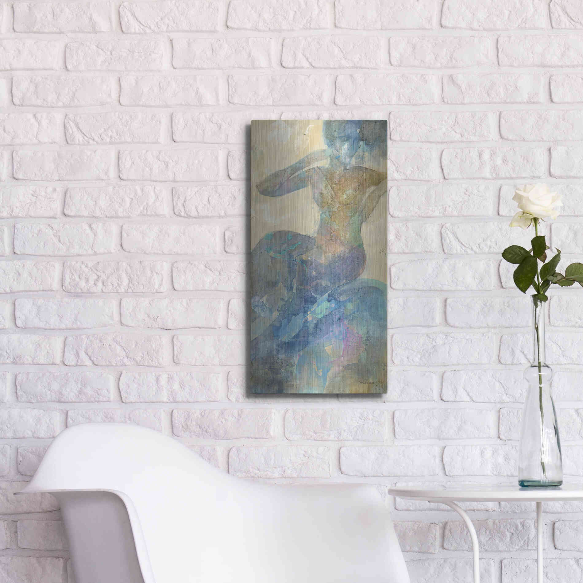 Luxe Metal Art 'Reflection I' by Albena Hristova, Metal Wall Art,12x24