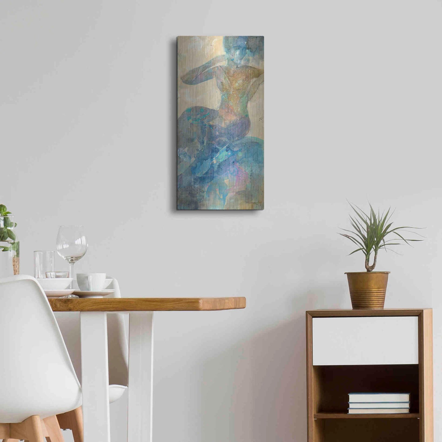 Luxe Metal Art 'Reflection I' by Albena Hristova, Metal Wall Art,12x24