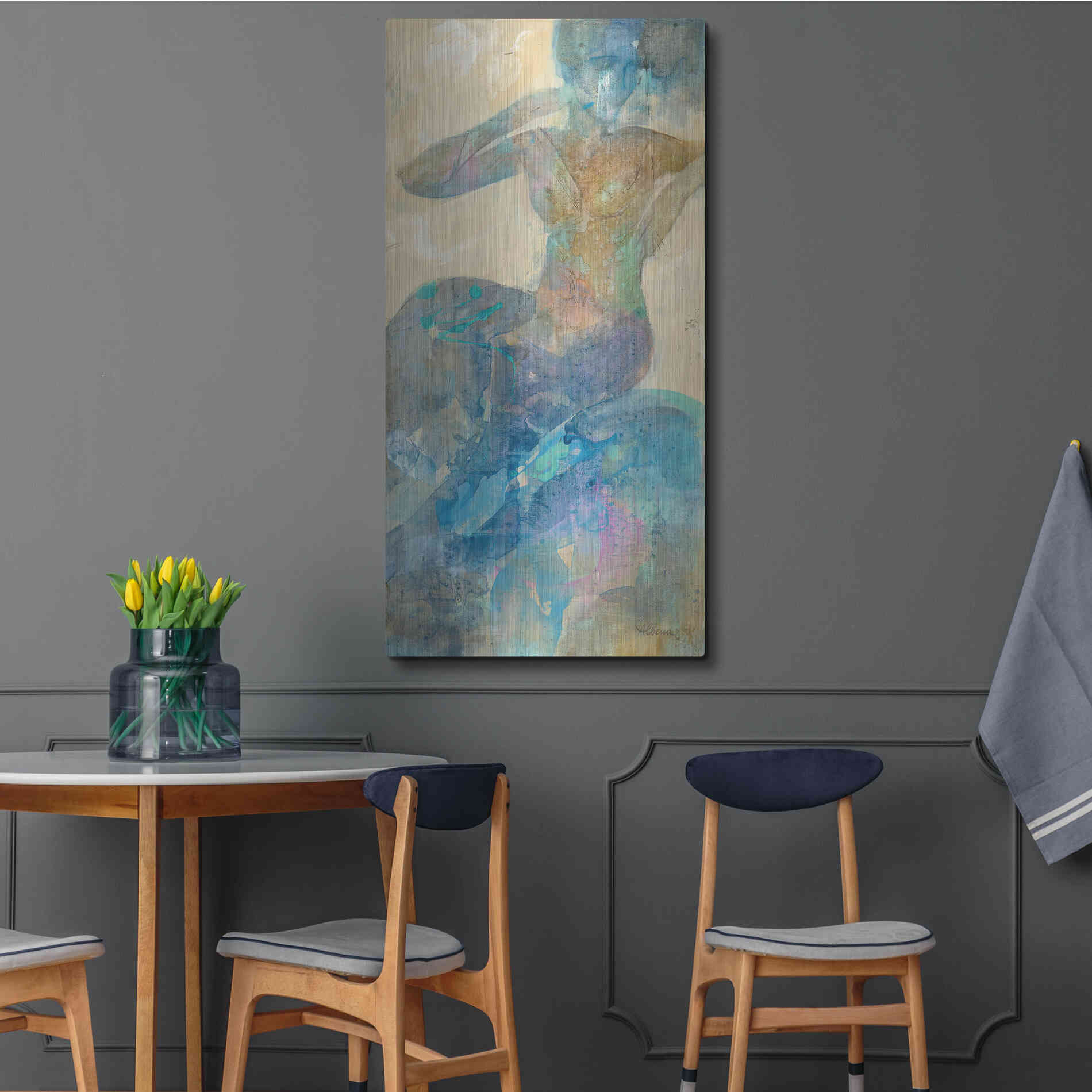 Luxe Metal Art 'Reflection I' by Albena Hristova, Metal Wall Art,24x48