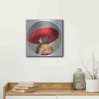 Luxe Metal Art 'Mi Taco Mi Amigo' by Lucia Heffernan,12x12