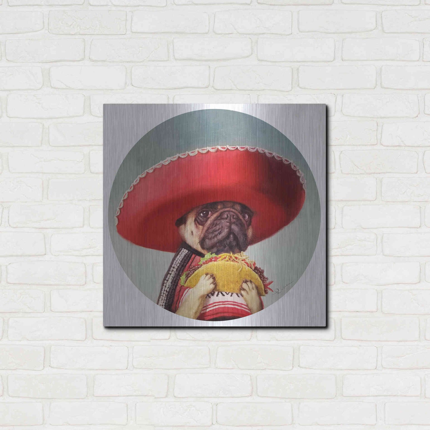 Luxe Metal Art 'Mi Taco Mi Amigo' by Lucia Heffernan,24x24