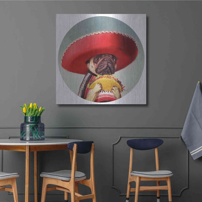 Luxe Metal Art 'Mi Taco Mi Amigo' by Lucia Heffernan,36x36