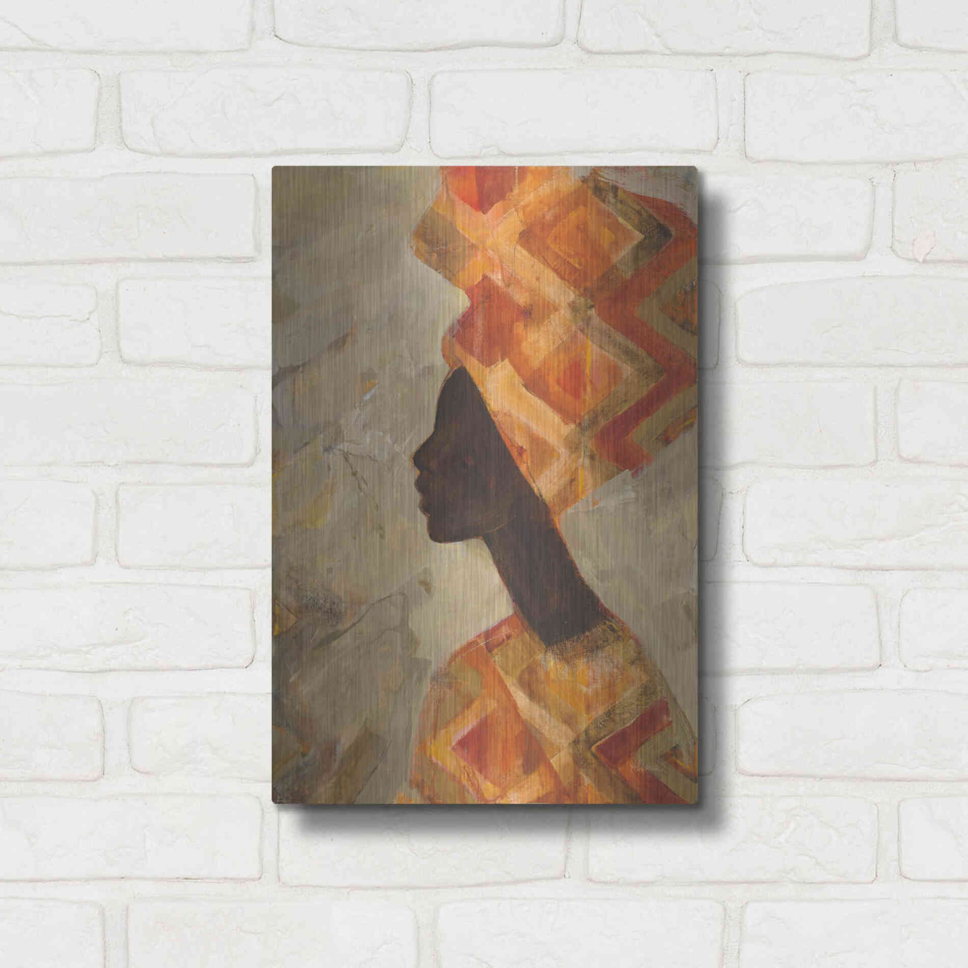 Luxe Metal Art 'African Beauty II' by Albena Hristova, Metal Wall Art,12x16