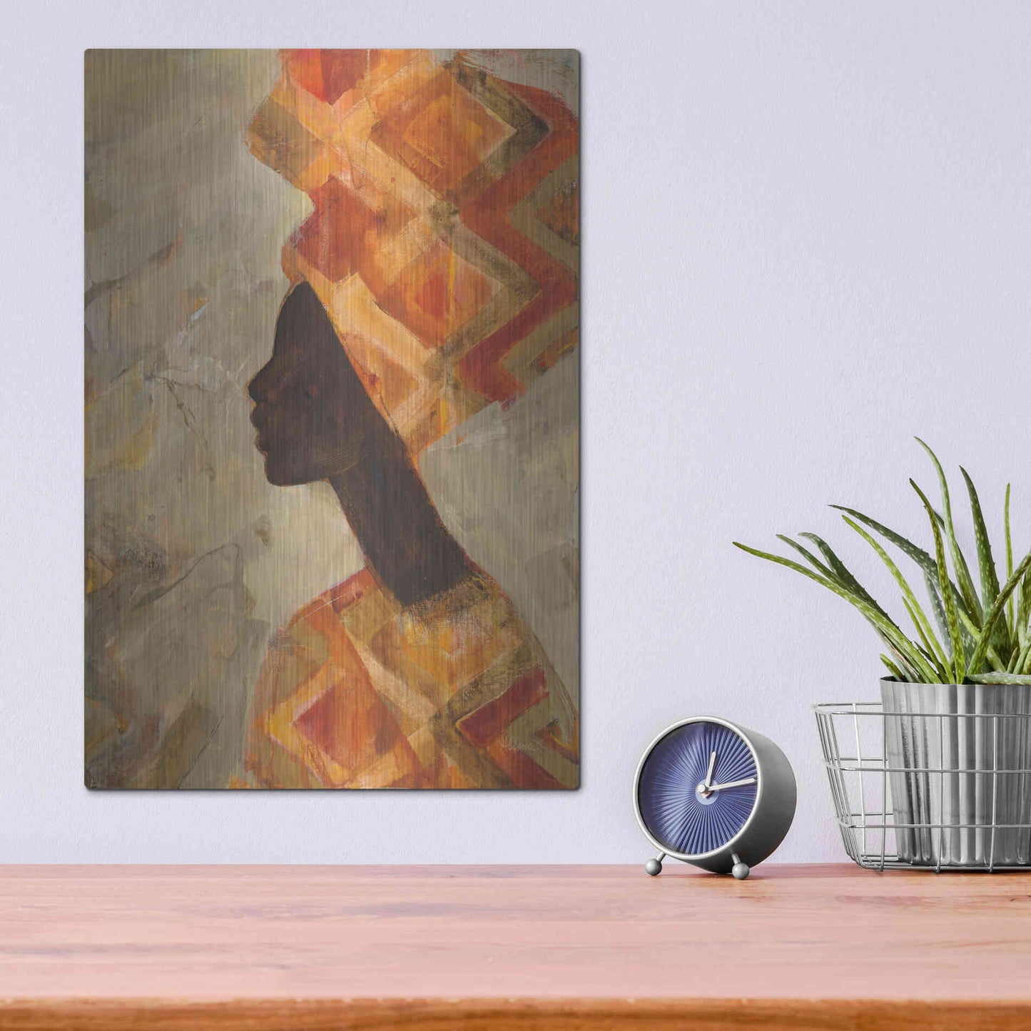 Luxe Metal Art 'African Beauty II' by Albena Hristova, Metal Wall Art,12x16