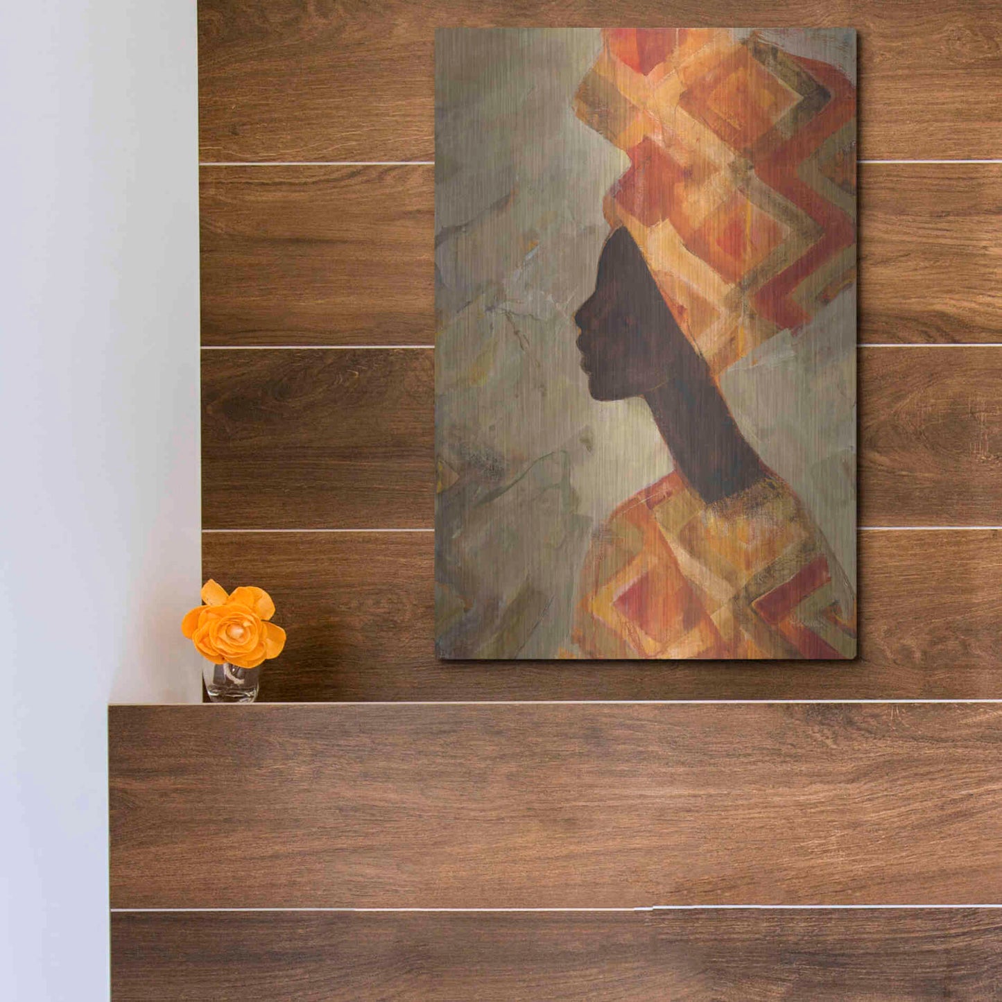 Luxe Metal Art 'African Beauty II' by Albena Hristova, Metal Wall Art,12x16