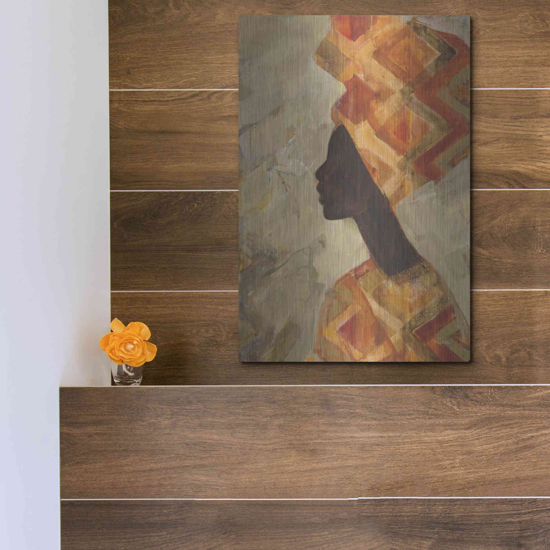 Luxe Metal Art 'African Beauty II' by Albena Hristova, Metal Wall Art,12x16