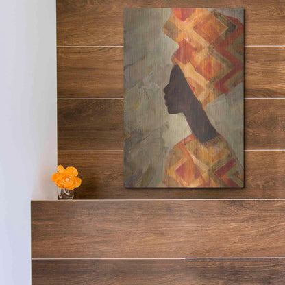 Luxe Metal Art 'African Beauty II' by Albena Hristova, Metal Wall Art,12x16