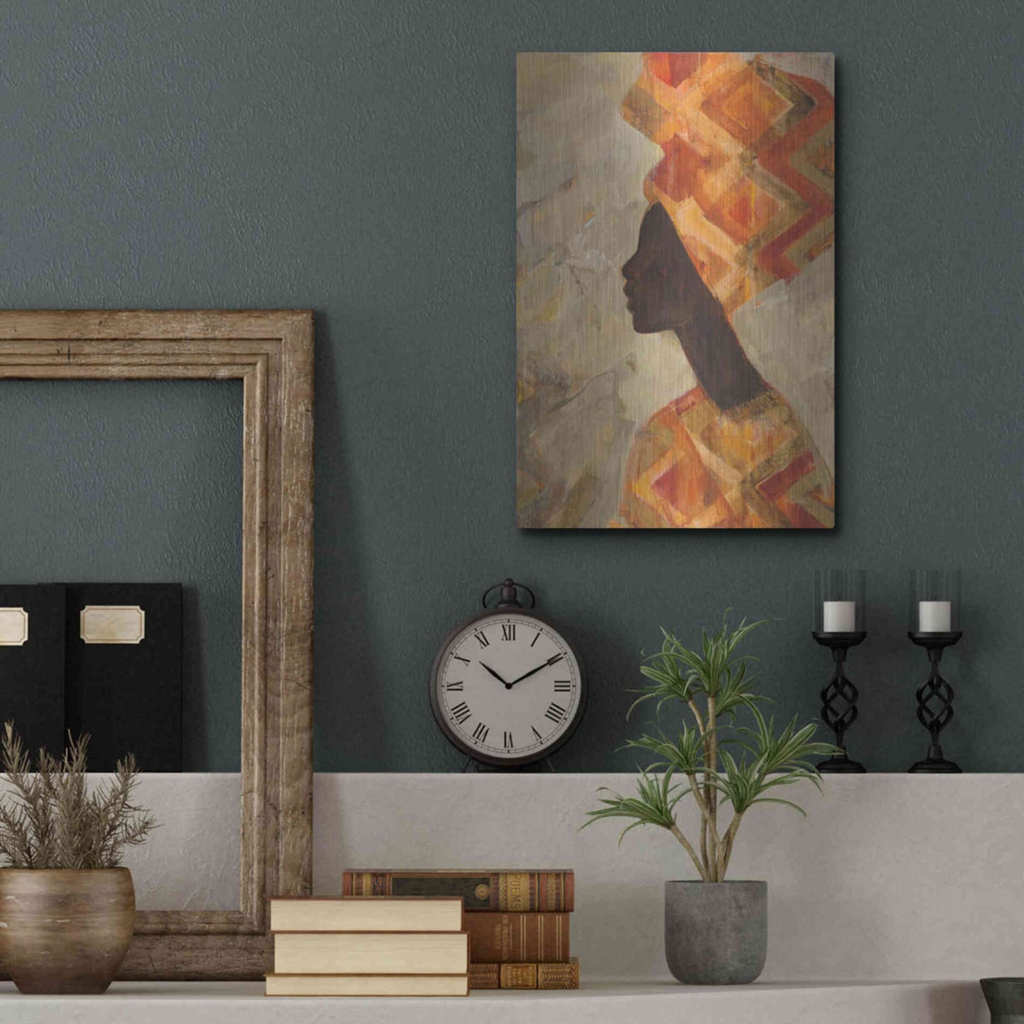 Luxe Metal Art 'African Beauty II' by Albena Hristova, Metal Wall Art,12x16