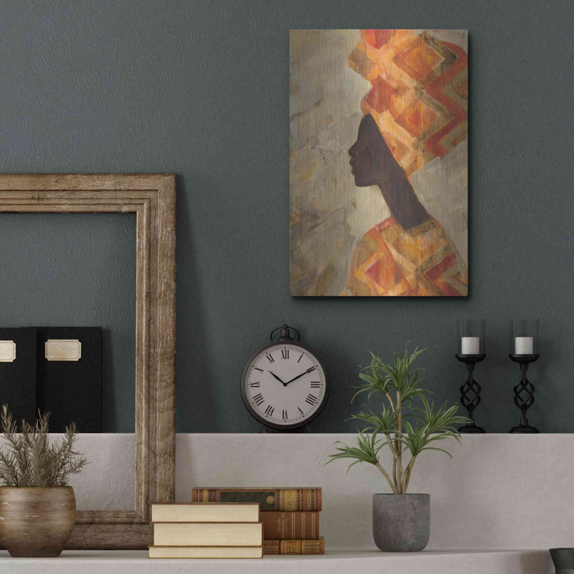 Luxe Metal Art 'African Beauty II' by Albena Hristova, Metal Wall Art,12x16