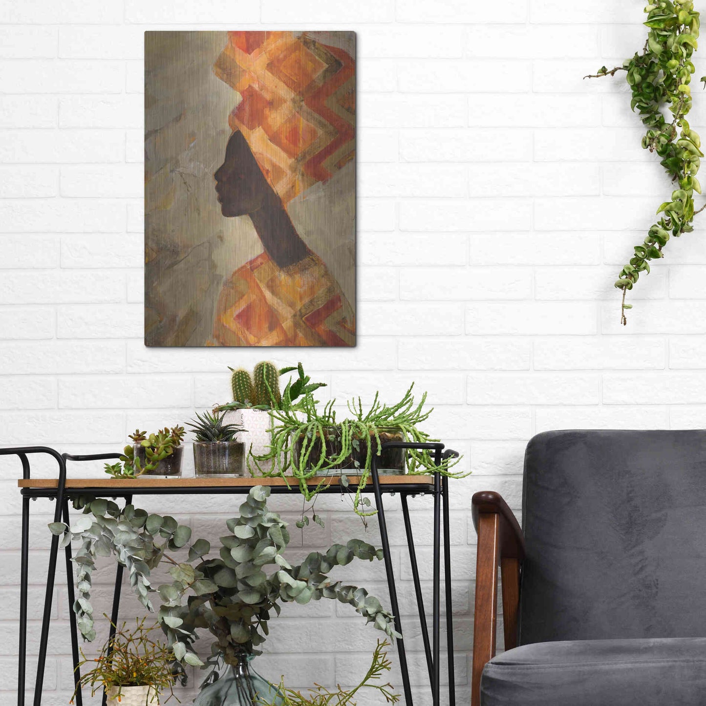 Luxe Metal Art 'African Beauty II' by Albena Hristova, Metal Wall Art,12x16