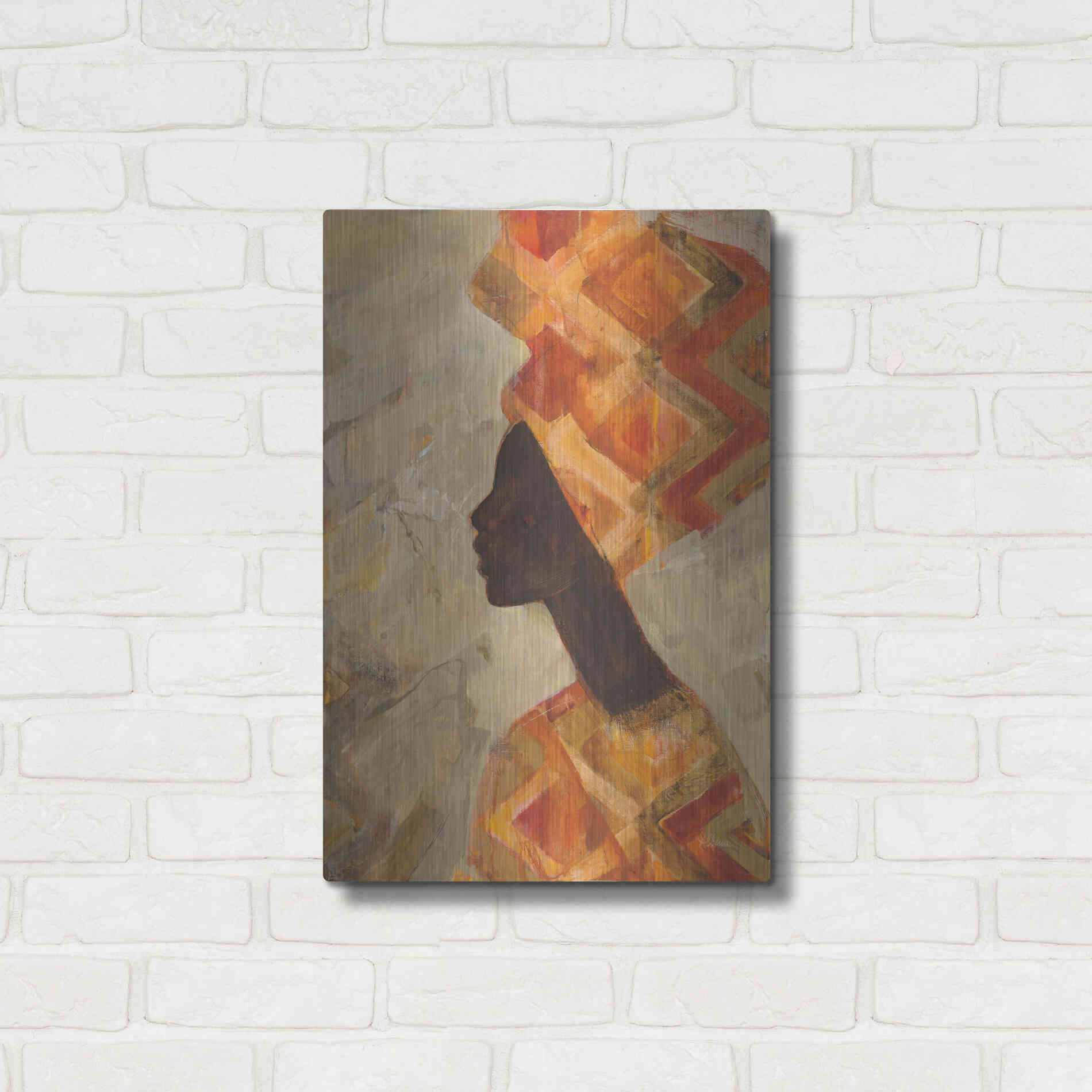 Luxe Metal Art 'African Beauty II' by Albena Hristova, Metal Wall Art,16x24