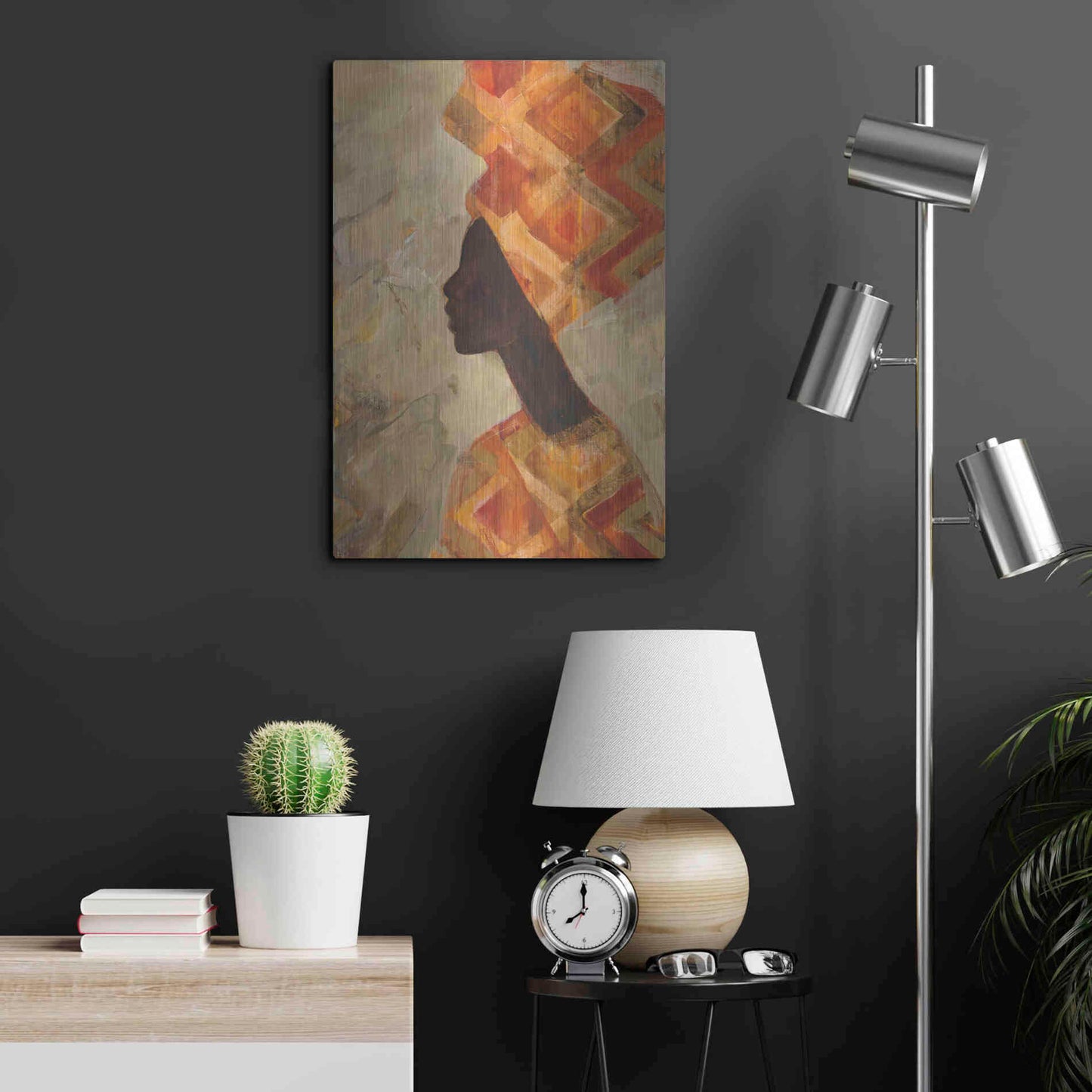 Luxe Metal Art 'African Beauty II' by Albena Hristova, Metal Wall Art,16x24