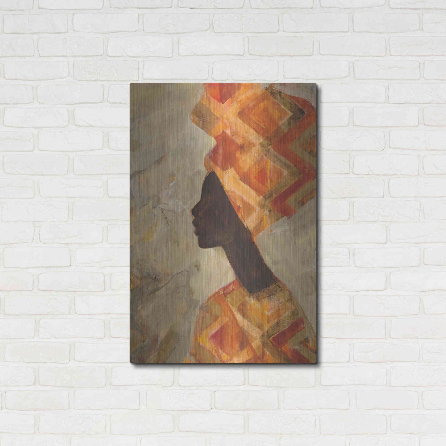 Luxe Metal Art 'African Beauty II' by Albena Hristova, Metal Wall Art,24x36