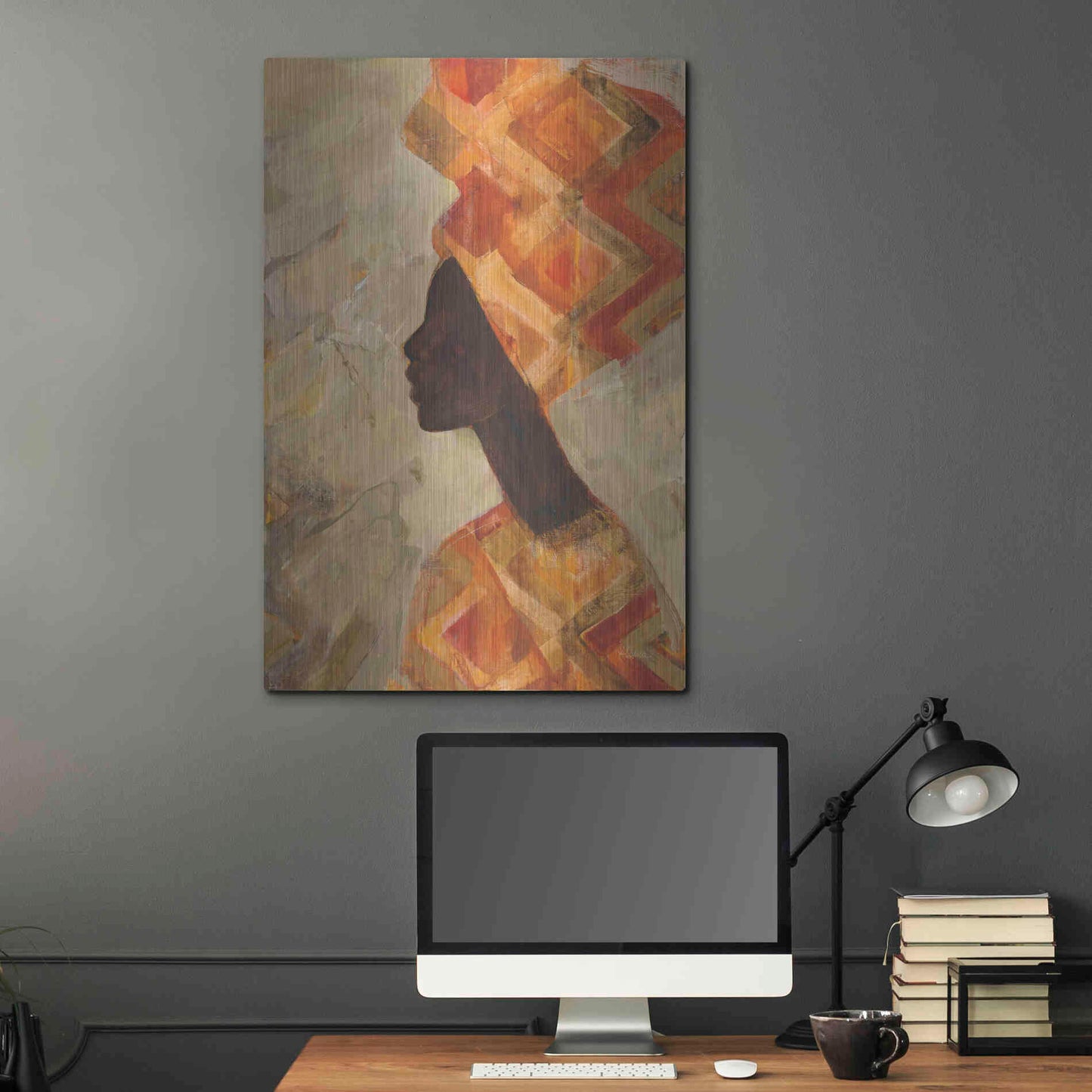 Luxe Metal Art 'African Beauty II' by Albena Hristova, Metal Wall Art,24x36