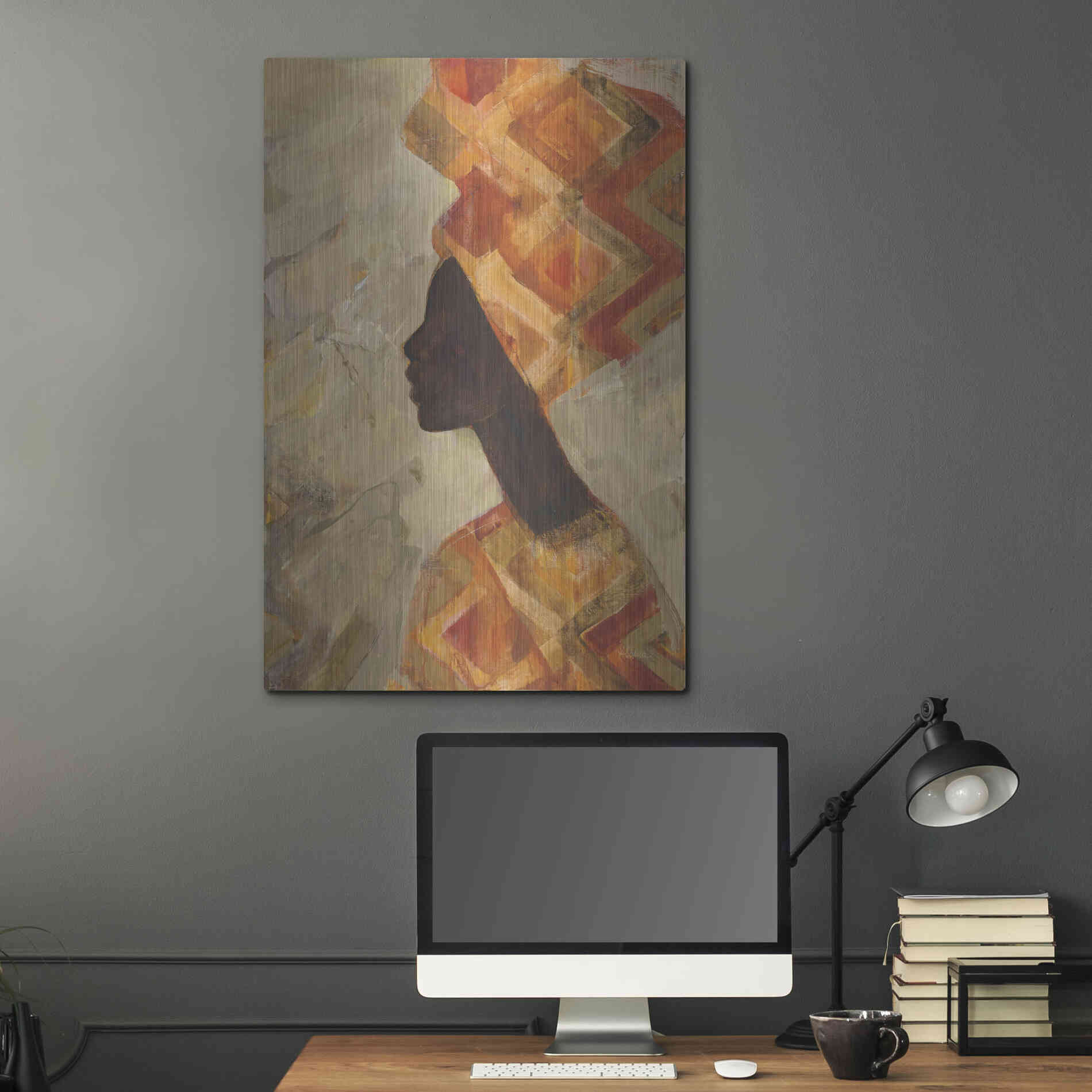 Luxe Metal Art 'African Beauty II' by Albena Hristova, Metal Wall Art,24x36